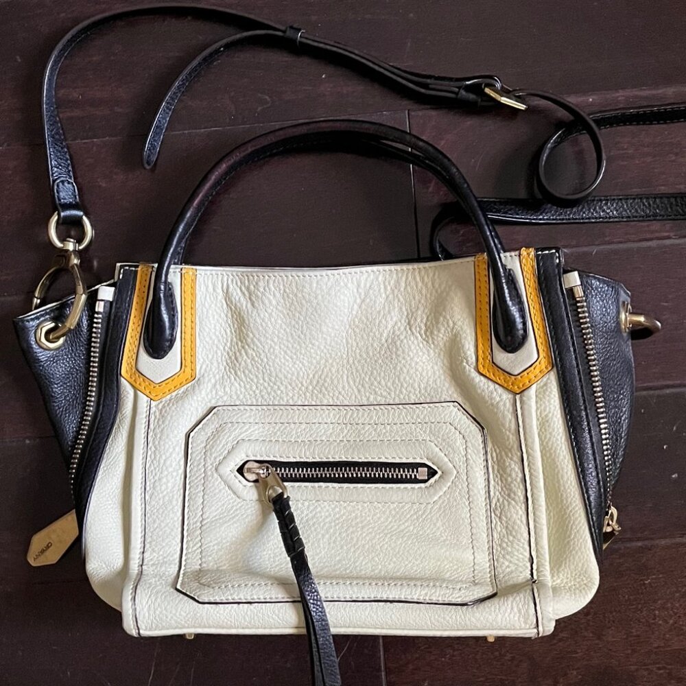 Oryany Mini "Ruby" Colorblock Italian Grain Leather Bag